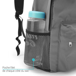 Sac a dos 15,6  compartiments Gris