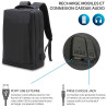 Sac à dos ordinateur 15,6’’ rectangle prise USB et Jack audio -Noir