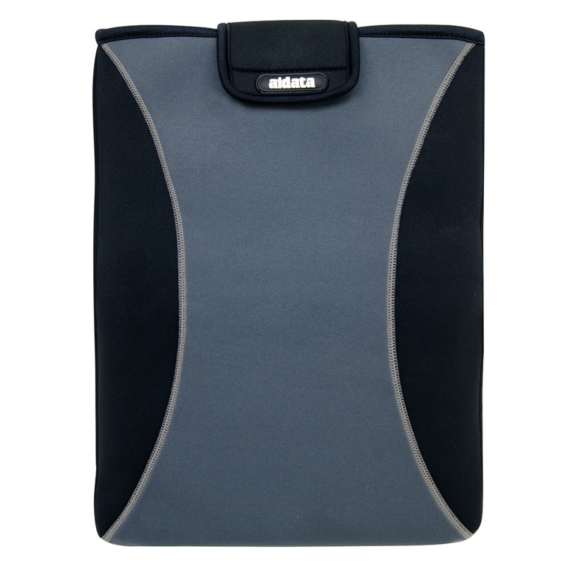 Housse pour PC portable 15  fermet scratch néoprène Noir Gris