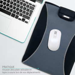 Housse pour PC portable 15  fermet scratch néoprène Noir Gris