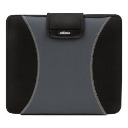 Housse pour PC 15.4  avec poignée fermet scratch néoprène Noir Gris