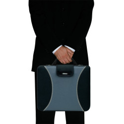 Housse pour PC 15.4  avec poignée fermet scratch néoprène Noir Gris