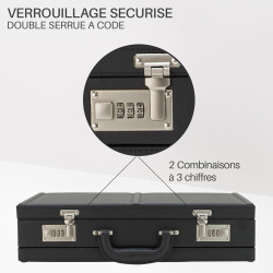 Attaché case rigide compartiments serrures à codes