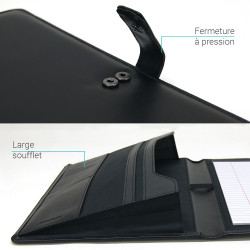 Conférencier porte document bloc A4 multipoches fermeture pression