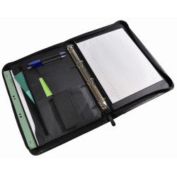 Conférencier porte document avec classeur bloc A4 fermeture zippé