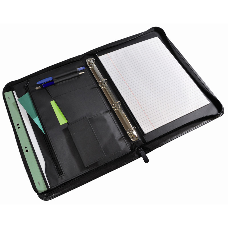 Conférencier porte document avec classeur bloc A4 fermeture zippé