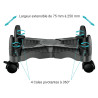 Support UC à roulettes noir ajustable de 75mm a 250mm