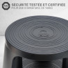 Tabouret marche pied mobile 3 roulettes Hauteur 43 cm plastique Noir