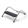 Repose pieds ajustable plateau noir, pied chrome réglable 4 hauteurs