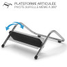 Repose pieds ajustable plateau noir, pied chrome réglable 4 hauteurs