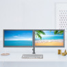 Bras articulé 2 écrans fixation pince bureau