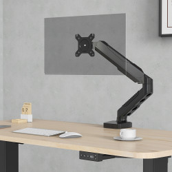 Bras articulé 1 écran fixation pince bureau verin pneumatique