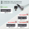 Antivol à Clé pour Ordinateur et Ecrans Encoche Sécurité Cable 1.10m
