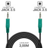 Cordon audio Jack 3.5 stéréo M/M 3.00m haute qualité
