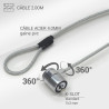 Antivol à Clé pour Encoche haute Sécurité Cable Cable 2,00m opt Pass