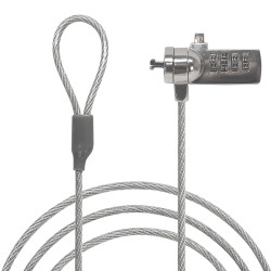 Antivol à Code pour Ordinateur et Ecrans Encoche Sécurité Cable 1.10m