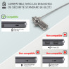 Antivol à Code pour Ordinateur et Ecrans Encoche Sécurité Cable 1.10m