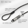 Antivol à Code pour Ordinateur USB 2.0 et 3.0  cable noir Cable 1.90m