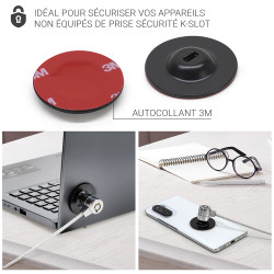 Slot d'ancrage  adhesif 3M Rond Diam 4 cm couleur noir