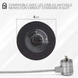 Slot d'ancrage  adhesif 3M Rond Diam 4 cm couleur noir