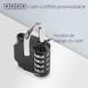 Cadenas à 4 codes 43mm noir