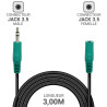Rallonge audio Jack 3.5 stéréo M/F 3.00m haute qualité