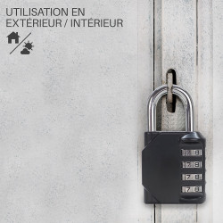 Cadenas à 4 codes 43mm noir