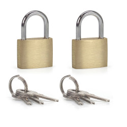 Jeu de 2 petits petit Cadenas 3 clés 20mm couleur cuivre