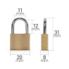 Jeu de 2 petits petit Cadenas 3 clés 20mm couleur cuivre