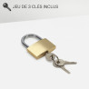 Cadenas 3 clés 40mm couleur cuivre
