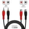 Rallonge audio stéréo 2 x RCA M/F 1.50m