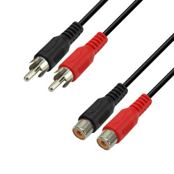 Rallonge audio stéréo 2 x RCA M/F 1.50m