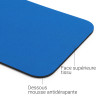 Tapis souris mousse tissu bleu emballage suspendu