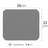 Tapis souris mousse tissu gris emballage suspendu