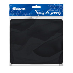 Tapis souris tissu Noir base caoutchouc 190x220x5mm emball. suspendu