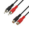Rallonge audio stéréo 2 x RCA M/F 5.00 m