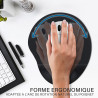 Tapis souris avec repose poignet Noir 25x22x2mm Blister Waytex
