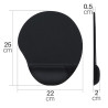 Tapis souris avec repose poignet Noir 25x22x2mm Blister Waytex