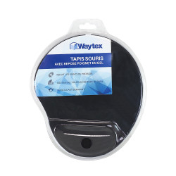Tapis souris avec repose poignet Noir 25x22x2mm Blister Waytex