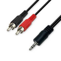 Cordon audio 1 Jack stéréo 3.5 vers 2 x RCA mâle 1.50m