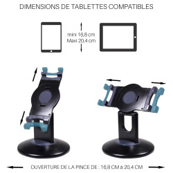 Support universel régl pour mini iPad, iPad , ttes tabl jusqu'à 10.1
