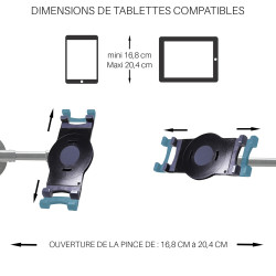 Bras articulé universel réglable pour tablette de 7  à 10  noir
