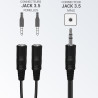 Adaptateur audio stéréo Jack 3.5mm mâle   2 Jack 3.5mm femelle 0.15m