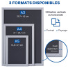 Cadre aluminium pour affichage avec angle amovible A4 (21x29,7cm)