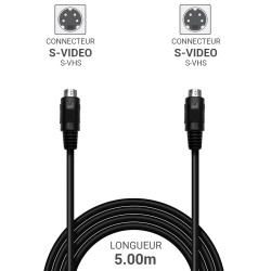 Cordon vidéo SVHS MDIN4 M/M 5.00m noir