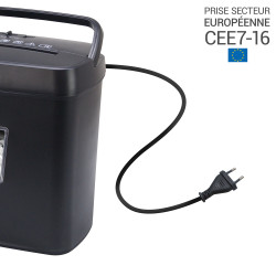 Destructeur de Documents Coupe Croisée 6 Feuilles Bac 12,5L