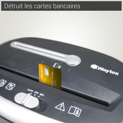 Destructeur de documents coupe croisée 10 Feuilles CD DVD bac de 21L