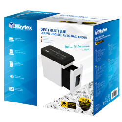 Destructeur de documents coupe croisée 5 Feuilles bac tiroir 8 litres