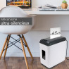 Destructeur de documents coupe croisée 10 Feuilles bac tiroir 15L