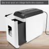 Destructeur de documents coupe croisée 10 Feuilles bac tiroir 15L